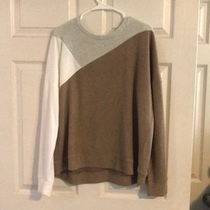 Nine Britain Paris diagonal Color block knit top